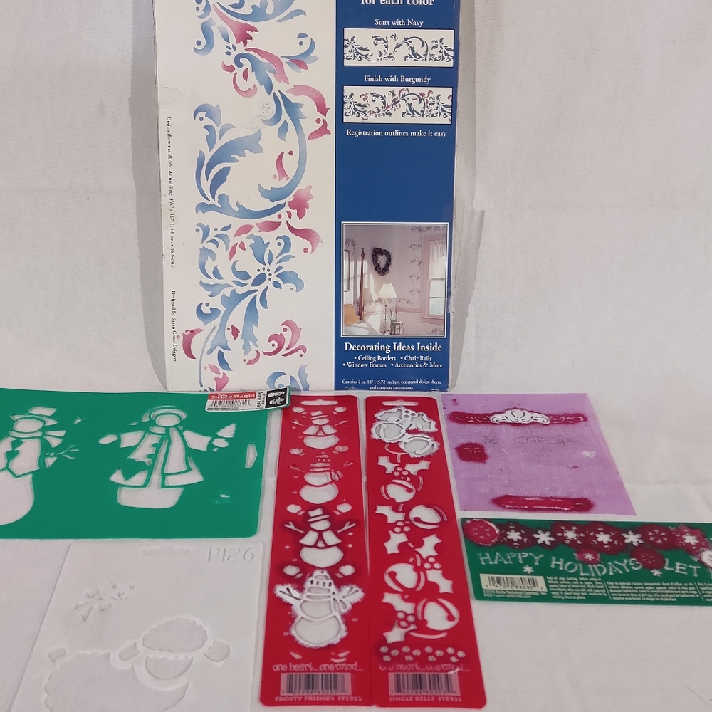 Decorative & Holiday Stencils 7 PC  for decoration and crafts used & new